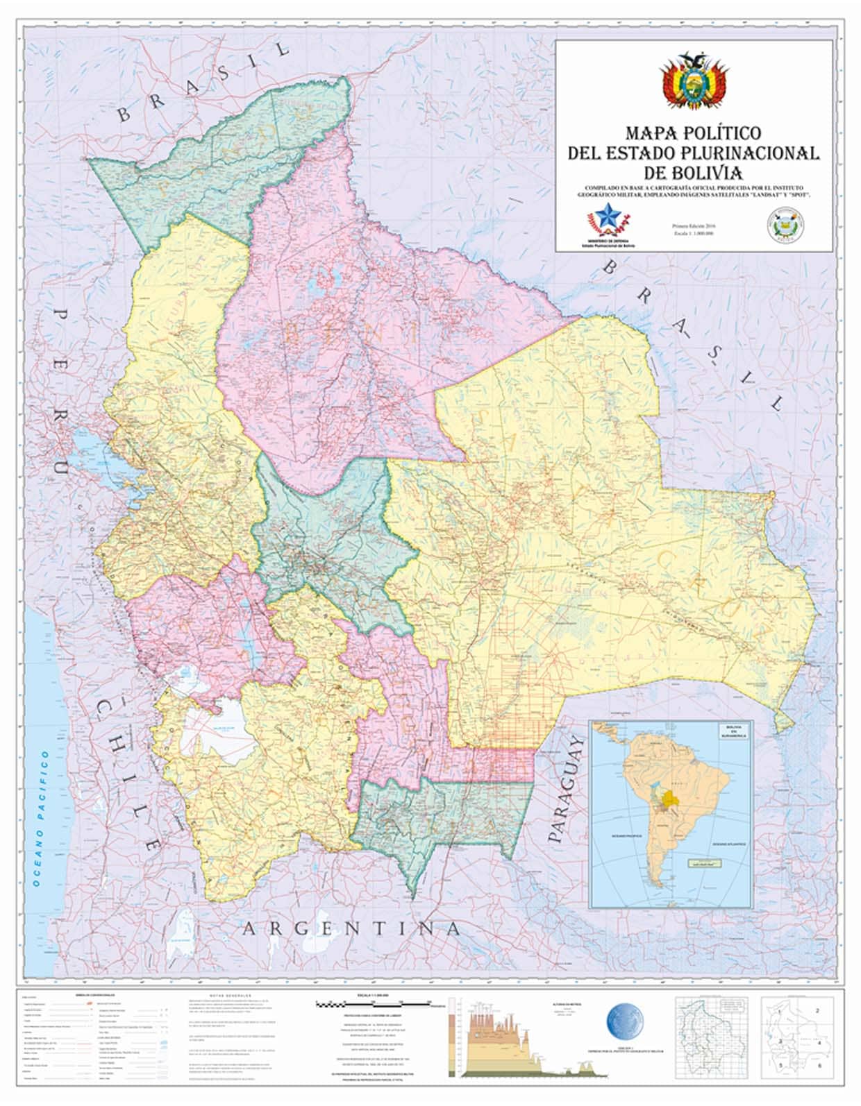 MAPA POL TICO DE BOLIVIA Instituto Geogr Fico Militar   Politico 